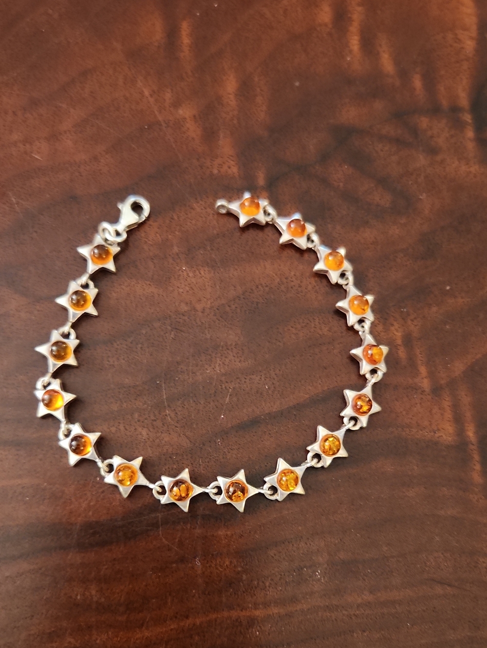 Petite Baltic Amber And Silver Bracelet